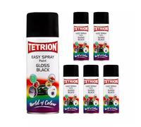 Tetrion Easy Spray Silver Chrome Multipurpose Spray Paint 400 ML Pack of 6 Cans Quick-Drying Glossy Coating for Metal, Wood, Plastic & Ceramic Surfaces