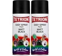 Tetrion MBK406 Easy Spray Paint Matt Black - 400ml, Chrome (Pack of 2)