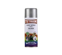 Tetrion Silver Spray Paint 400ml - High Gloss Finish for Metal, Wood, Ceramic, Plastic - Easy Use, Quick-Dry Formula for Professional Results