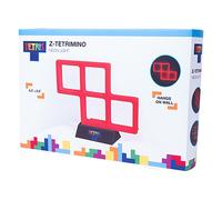 Tetris Red Z Tetrimino Neon Light. Retro Gaming Mood Lamp