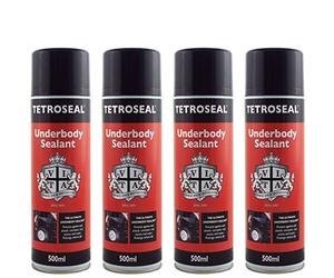 Tetroseal Aerosol Underbody Sealant x4 Car Underseal Spray 500ml Seal Protection Spray Simple black finish with a long lasting protective coating