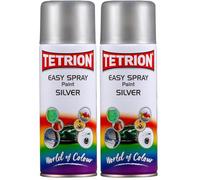 TETROSYL LTD Tetrion EPS406 Easy Spray Paint Silver - Quality paint for professionals and DIY enthusiasts - 400ml, Chrome (Pack of 2)