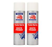 Tetrosyl Trade Spray White Primer 500ml - Fast-Drying Acrylic Aerosol with Adjustable Nozzle for Spray-Gun Finish, Vehicle Primer & Surface Preparation (2 Pack)