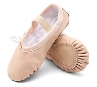 TETSUO Ballet Shoes for Girls, Indoor Ballerina Flats Dance Slippers for Womens, Kids, Toddlers Dancing, Yoga Soft Light Pink