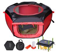 Tetuga Chicken Brooder Box for Chick Starter Kit Upgrade Brooder Box for Chicks Brooder Tent with 10 * 12inch Brooder Heating Plate 4-in-1 Bundles with Chicken Feeder, Waterer (Brooder Set)