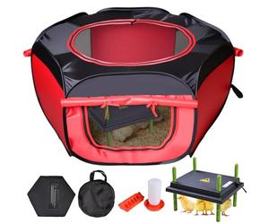 Tetuga Chicken Brooder Box for Chick Starter Kit Upgrade Brooder Box for Chicks Brooder Tent with 10 * 12inch Brooder Heating Plate 4-in-1 Bundles with Chicken Feeder, Waterer (Brooder Set)