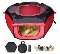 Tetuga Chicken Brooder Box for Chick Starter Kit Upgrade Three-Sided Mesh Window Brooder Box for Chicks, Pop-Up Brooder Pen, Tent Up to 15 Chick, Duck and Quail