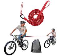TeTupGa Bicycle Tow Rope Belt Strap Mountain Bike Parent-Child Pull Reflective Traction Portable Outdoor MTB Elastic Bicycle For Adult Kids Children (Red)