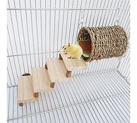 TeTupGa Hamster Chew Toys Pets Warm Nest with Stairs Pads, Rats Wooden Exercise Playing Drill Tube Tunnel Teeth Care Molar Cage For Birds, Syrian Hamster Sugar Glider Gerbils Rabbit Ferret Guinea Pig