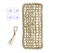 TeTupGa Reptile Lizard Lounger Bearded Dragon Hammock, Natural Seagrass Hammock Bed with Suction Cups for Anoles, Geckos, Iguanas, Hermit Crab Climbing Toys Tank Accessories for Habitats
