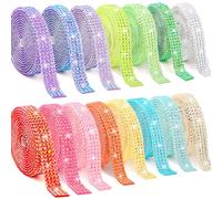 Tetutor 15 Yards Self Adhesive Rhinestone Strips, Rhinestone Ribbons Self Adhesive, Diamond Crystal Bedazzling Strips Glitter Bling Rhinestones Tape Stickers for Crafts, Fabric, Car, Shoes, Décor