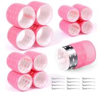 Tetutor Aluminium Thermal Rollers for Hair, 24PCS Jumbo, Big & Medium Rollers with Clips, Self Grip Thermal Hair Curlers for Long, Medium & Short Hair, Volume Salon Style