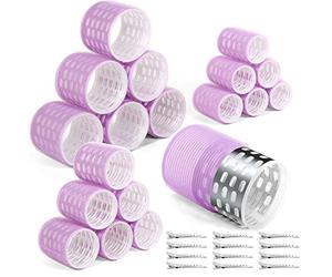 Tetutor Thermal Hair Rollers, 30PCS Jumbo Rollers Hair Curlers Set with Clips, Large Rollers for Hair with 64mm 48mm 36mm.Self Grip Hair Roller for Long Medium Short Hair Volume Salon Hair