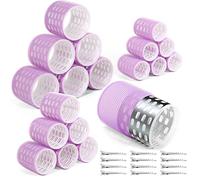 Tetutor Thermal Hair Rollers Set - 30PCS Jumbo Self-Grip Rollers (64mm, 48mm, 36mm) with Clips for Long, Medium, Short Volume and Salon Styling