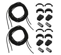 Teuena 2 Pairs Shoelace Kit for Salomon Quicklace, No Tie Round Shoe laces Strings Replacement for Salomon Speedcross Ski Shoes with Quick Release System for Hiking, Running, Ski Boots, Black (140cm)