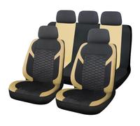 TEUIRHD Car Seat Cover Sets 5 Seats Universal Car For Seat Covers Anti-slip Backrest Four Seasons For SUV Vans Truck Auto Interior(Beige)