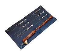 TEUOPIOE Calligraphy Oblique Nib Pen Point Holder, English Calligraphy Pen Nib Holder Antique Copperplate Script Handed Dip Pen & 6 Flat Nibs(Brown)