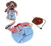 TEUOPIOE Pet Deadly Doll Dog Costume, Cute Dog Cosplay Halloween Christmas Funny Costume Dog Clothes Party Costume for Small Medium and Large Dogs(S)