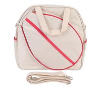 TEUOPIOE Tennis Racket Bag with Shoulder Strap Large Capacity Waterproofs Oxford Carry Bag for 1-2 Rackets, Handheld or Sling Style Sports Equipment Storage for Tennis Players, Students. (Blanco)