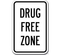 Teuoqi EYSL Retro Tin Sign Street Sign Warning Plaque Drug Free Zone Metal Tin Sign Wall Art Decor Safety Warning Signs for Outdoor & Indoor Office Sign 8 X 12 Inch