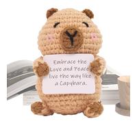 Teupyon Funny Positive Capybara,Capybara Positive Crochet Animals - Cute Funny Motivational with Card Decorations for Home Work Desk Christmas Birthday Graduation
