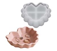 Teupyon Heart Tray Mold | Love Plate Storage Epoxy Casting - Heart Storage Box Casting Mould,for Necklaces Earrings Candy Valentine DIY Craft Home Decor Lipsticks