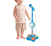 Teupyon Kids Microphones for Singing - LED Stage Lights Portable Toy | with Stand, Microphone Toy - for Recording Singing Party Teen Streaming Studio Christmas Birthday Podcast