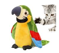 Teupyon Toy Bird, Chirping Parrot Cat Toy with Flapping Wings and Music, Realistic Plush Interactive Electronic Animal for Entertainment Kids Pets Shelf Display Desk