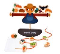 Teupyon Wood Balance Building Blocks,Fine Motor Skill Toy - Stacking Blocks Lacing Beads Toys | Balance Game Fine Motor Skill Toy for Family, Parties, Travel, 3+ Year Old Boys Girls