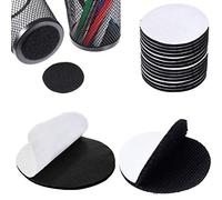 TEUVO 10 Pairs 5CM Round Sticky Pads for DIY, Self Adhesive Hook and Loop Dots for Keeping Carpets, Mats, Curtain, Photo Wall in Place