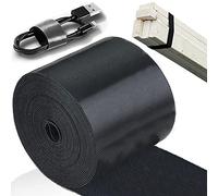 TEUVO 10CM x 3M Double Sided Hook and Loop for Tying Cable, Sew On Non Adhesive Back Wide Fabric Fastener Straps for Cable Management Ties, DIY Craft Around Home and Office