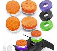 TEUVO 7Pcs PS5 Thumb Grips Caps Set - PS5 Controller Thumbstick Grips & 3 Joystick Precision Rings Aim Assist PS4 Controller Thumbstick Caps Silicone Joystick Accessories Kit Improved Comfort Accuracy