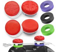 TEUVO 7Pcs PS5 Thumb Grips Caps Set - PS5 Controller Thumbstick Grips & Joystick Precision Rings Aim Assist PS4 Controller Thumbstick Caps Silicone Joystick Accessories Kit Improved Comfort & Accuracy