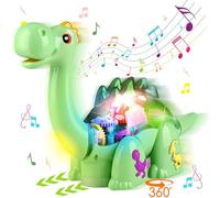 TEUVO Baby Toys Crawling Walking Dinosaur Toys for Boys Girls, Brachiosaurus Musical Light Toys Sound Toys for Baby Toddlers Infant, Gifts for Age 3+