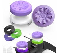 TEUVO PS5 Controller Thumb Grips FPS, 2Pcs Lavender Thumb Grips Caps + 3Pcs Precision Rings, Aim Assist PS4 Controller Thumbstick Caps Silicone Joystick Accessories Kit, Improved Comfort & Accuracy