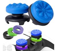 TEUVO PS5 Controller Thumb Grips Set - 2 Thumb Grips Caps + 3 Joystick Precision Rings, Aim Assist PS4 Controller Thumbstick Grips Caps Silicone Joystick Accessories Kit, Improved Comfort & Accuracy
