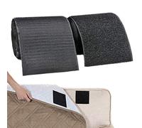 TEUVO Sew on Hook and Loop for Fabric, Non Adhesive Black Nylon Strips Set for Cable Management, Sewing, DIY Craft Around Home and Office, 11cm Wide and 2m Long
