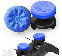 TEUVO Thumb Grips for PS4 & PS5 Controller, 2Pcs PS5 Controller Thumb Grips Silicone Joystick Thumbstick Caps Controller Accessories, Increased Comfort & Improved Accuracy, Sapphire Blue