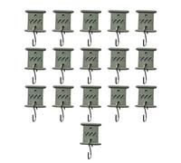 Teuypty 16Pcs RV Awning Hooks Cedarwood Rail Hangers for RV Caravan Camping Tent