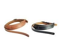 Teuypty 2 Pcs Leather and Metal Buckle Electric Guitar Strap Belt Shoulder Pad Adjustable Vintage Guitar Straps, Brown & Black
