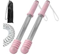 Teuypty 2PCS Adjustable Weighted Ropeless Battle Ropes Heavy Duty Cordless Battle Rope HIIT & Cardio Full-Body Workout Tool Non-Slip Spiral Handles Pink