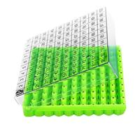 Teuypty Green Storage Tube Box with 100 Cells for 0.5ml Samples, Flip Tube Design - 1 Piece