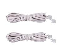 Teuypty RJ11 Telephone Cable 6P2C Male to Male 5M Plastic Clear Wire Pair