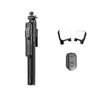 Teuypty Telescopic Pole 6-Sections Wireless Bluetooth Selfie Stick with Fill Light Anti-Shake Functionality for Vlogging Photography Gadgets