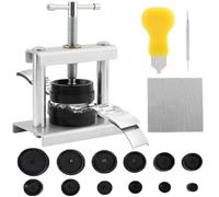 Teuypty Watch Press Tool Back Case Closer for Closing the Cover Watch Battery Replacement Repair Kit for Wristwatches with 12PC Molds Compatible with Round Square Rectangular Dials and Backs