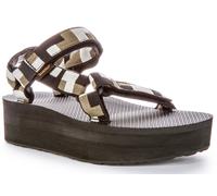Teva Flatform Universal Open Back Strap Womens Sandal In Black Olive UK 3 - 8