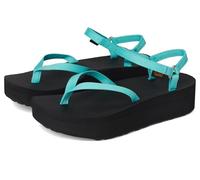 Women's TEVA Flatform Slim Sandal Shoes in Bright Teal/Black, Size 5