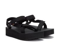 Teva Womens Flatform Universal Sandals Black Textile - Size UK 4