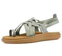 TEVA Women's Voya Strappy Lightweight Comfortable Quick-Drying Casual Sport Sandal, Seagrass/Deep Lichen Green, 5