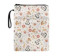Tevecatos Cat Donut Ice Cream Print Book Case Travel Book Organizer Protector Reusable with Zipper Front Pen Pocket for Librarian Readers